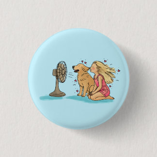 Golden Fan Girl 1 Inch Round Button