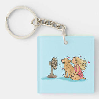 Golden Fan Girl Keychain