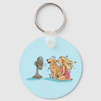 Golden Fan Girl Keychain