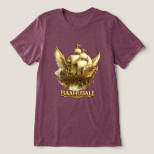 Golden Fantasy Flying Ship Art Bella+Canvas Tri-Bl Tri-Blend Shirt