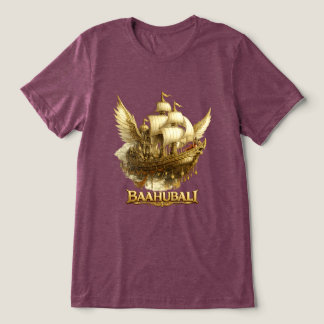 Golden Fantasy Flying Ship Art Bella+Canvas Tri-Bl Tri-Blend Shirt