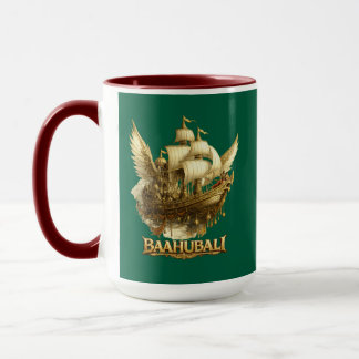 Golden Fantasy Flying Ship Art Combo Coffee Mug
