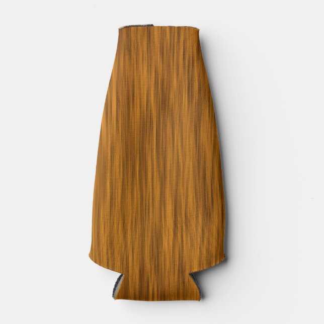Golden Faux Rough Wood Background Bottle Cooler (Front)