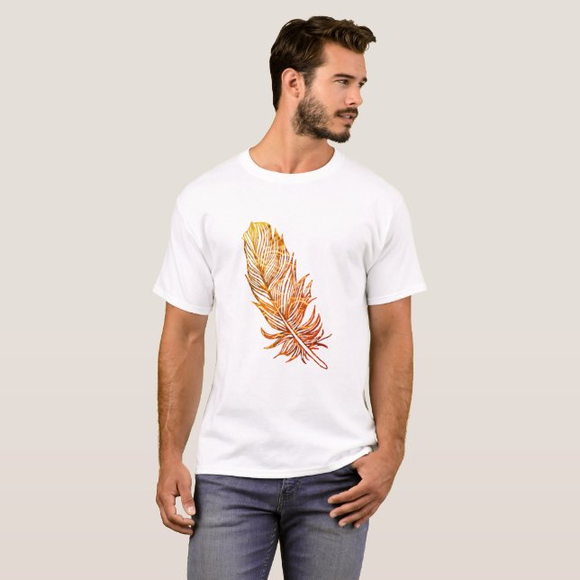 Golden Feather Art Basic T-Shirt (Front Full)