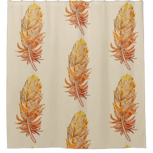 Golden feather Art Shower Curtain