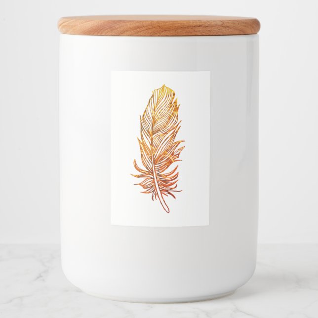 Golden feather Custom Food Container Label (Front)