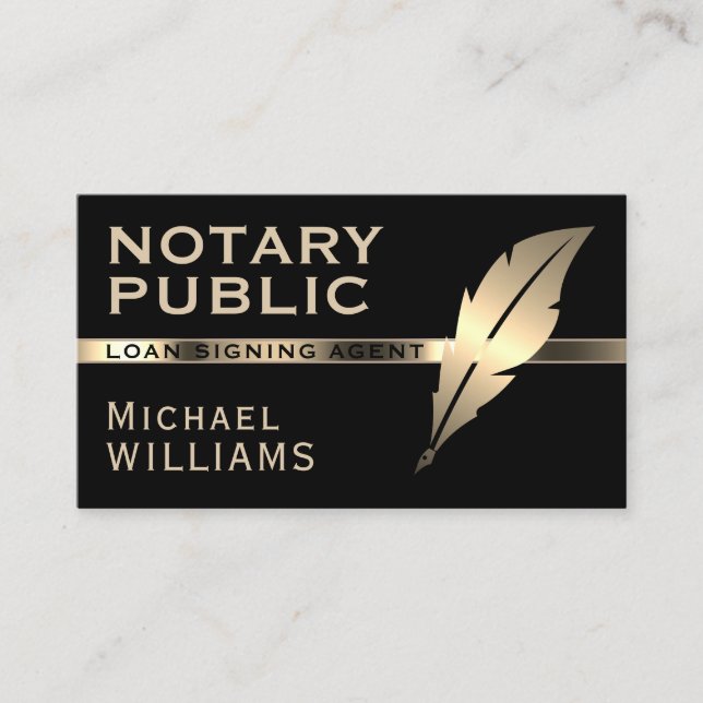 Golden feather elegant  business card (Front)