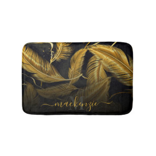 Golden Feathers Bath Mat