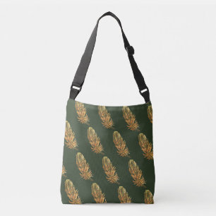 Golden feathers Green Gift TagTote Bag