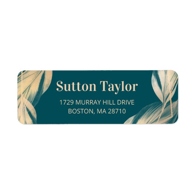 Golden Feathers on Teal (Front)