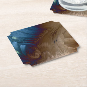 Golden Feathers Paper Coaster