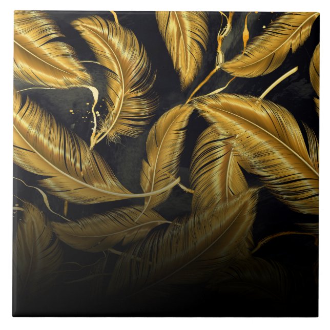 Golden Feathers Tile (Front)