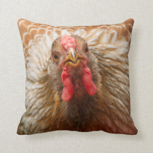 Golden Feathers - Wynadotte Chicken Hen Throw Pillow