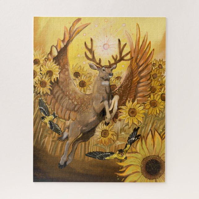 Golden Feilds Mule Deer Jigsaw Puzzle (Vertical)