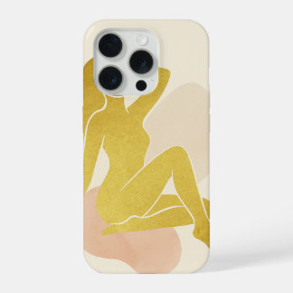 Golden Feminine Silhouette – Modern Abstract Woman iPhone 15 Pro Case