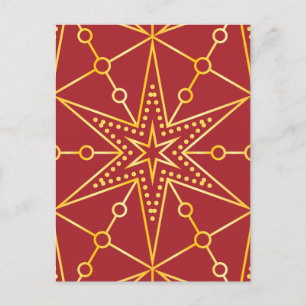 Golden Festive Starry Announcement Postcard