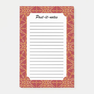 Golden Festive Starry Post-it Notes