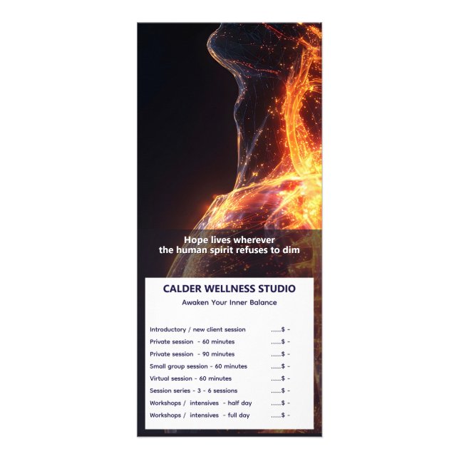 Golden Field Holistic Bodywork Rack Card (Front)