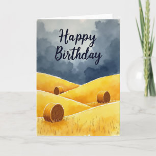 Golden Fields Birthday Card