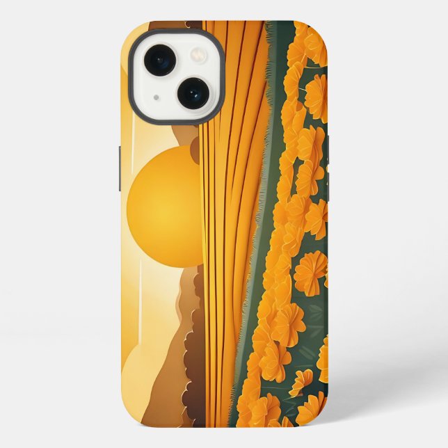 Golden Fields of Marigolds iPhone Case (Back)