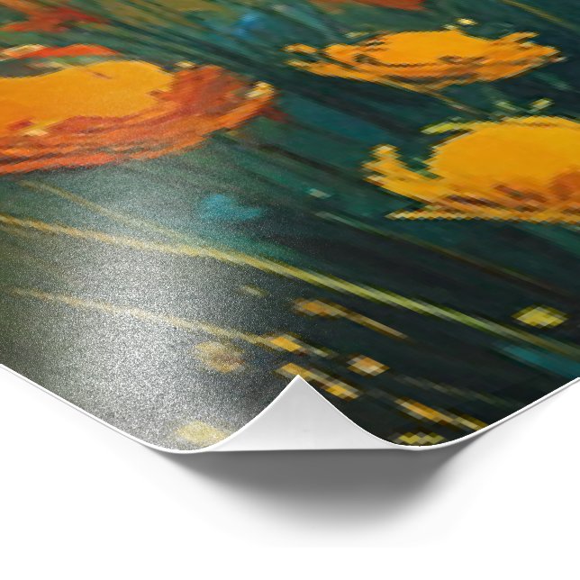 Golden Fields Under a Vibrant Sky Photo Print (Corner)