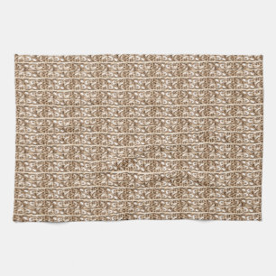 Golden Filigree Cross Pattern Design Kitchen Towel