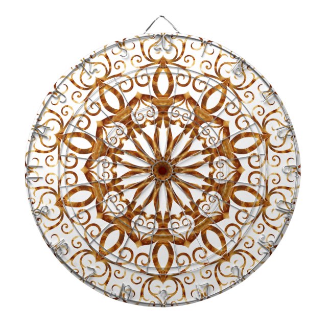 Golden filigree flake on white dartboard (Front)