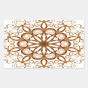 Golden filigree flake on white sticker