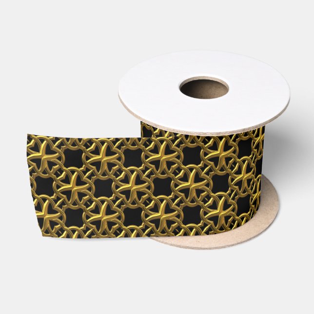 golden filigree ribbon satin ribbon (Spool)