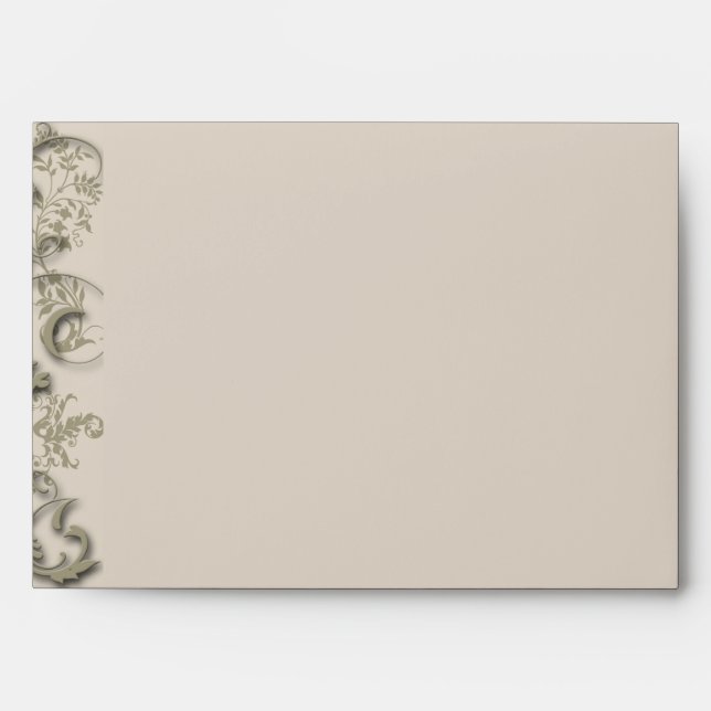 Golden Filigree Style Wedding Envelope (Front)