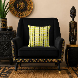 Golden Filigree Throw Pillow