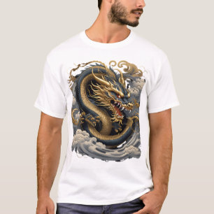 Golden Fire Dragon – Mythical Power T-Shirt