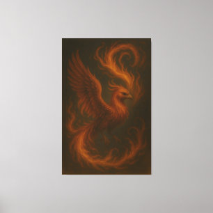 Golden Fire Phoenix • Luxury Fine Art Canvas Print