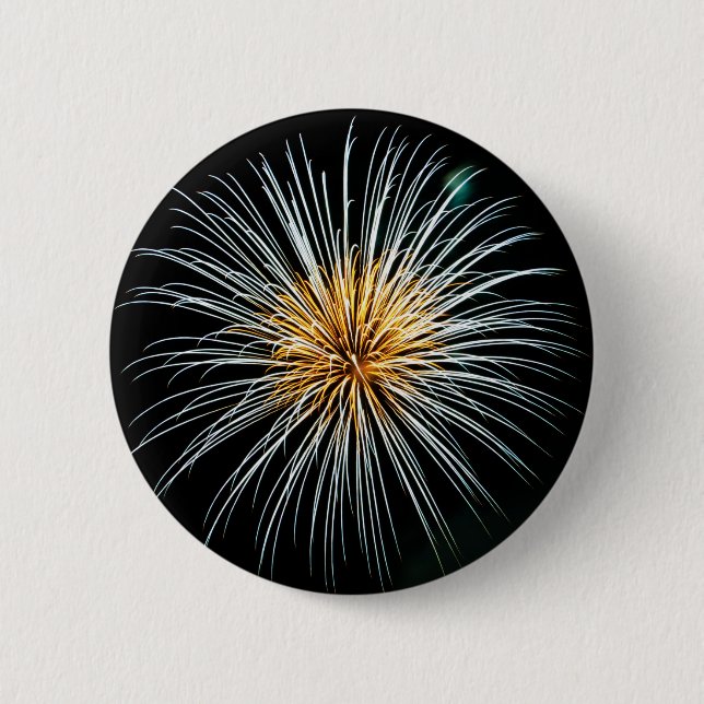 Golden Fireworks 2 Inch Round Button (Front)