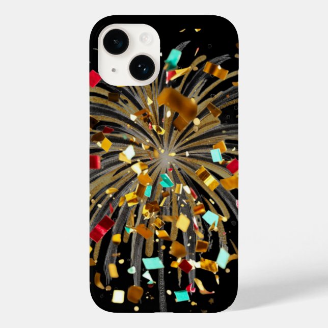 Golden Fireworks & Confetti Celebration Case-Mate iPhone Case (Back)