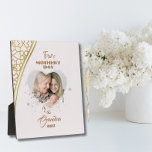 Golden First Mother's day as grandma Photo Plaque<br><div class="desc">First Mother's day as a grandma personalized photo Gift for grandmother, Mother on Mother's Day or Mother's birthday or new mom. Add one of your favourite photos of your wife, mother, baby/kids/pets/family/couple/wedding photos to the black and gold frame background. You'll be able to see a preview of your creation, throughout....</div>