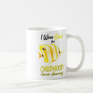 Golden Fish I Wear Gold For Childhood Cancer Aware Coffee Mug