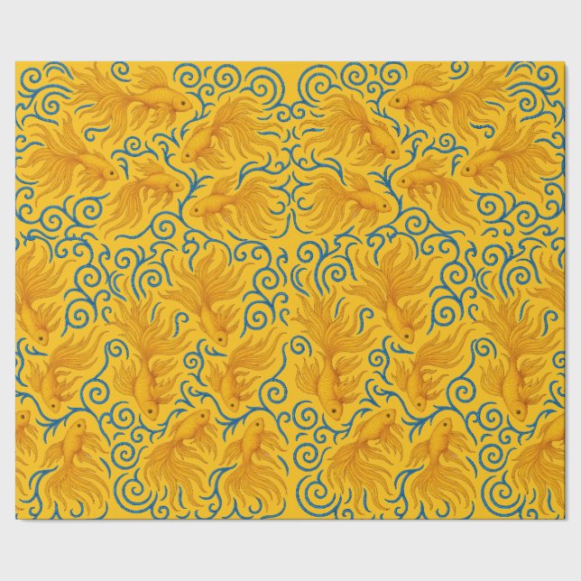 Golden fish motive for Her Wrapping Paper (Seam)