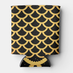 Golden fish scales, marine 3D background. Can Cooler