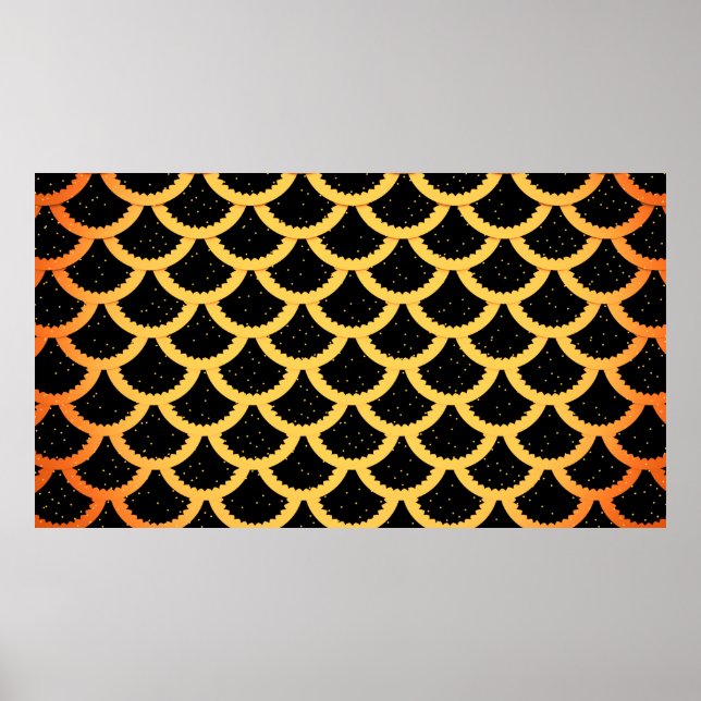 Golden fish scales pattern poster (Front)