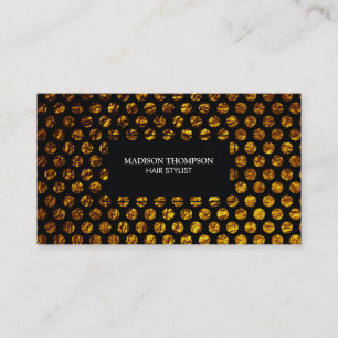 Golden Flake Polka Dots Business Card