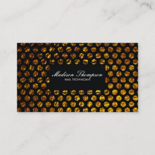 Golden Flake Polka Dots Business Card