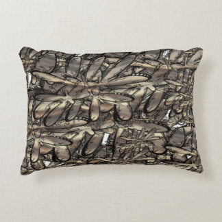 Golden flame flower accent pillow