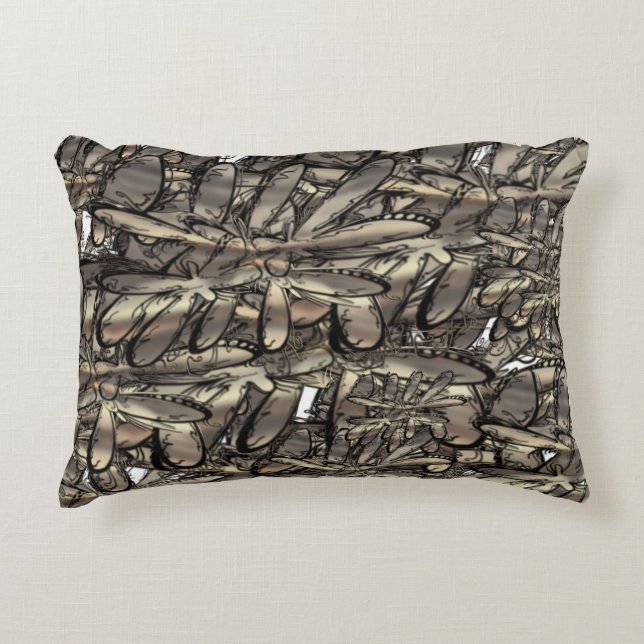 Golden flame flower accent pillow (Front)