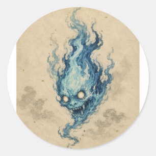 Golden Flame Onibi Spirit Sticker