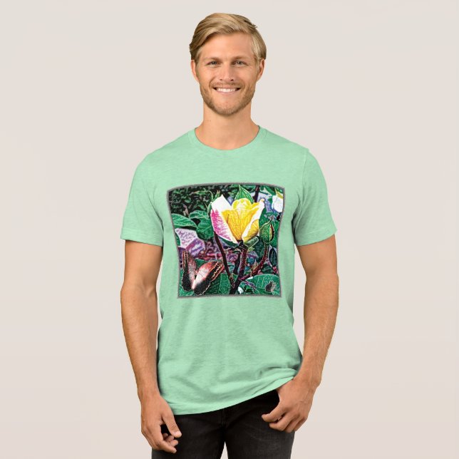 Golden Flame T-Shirt Tri-Blend Shirt (Front Full)