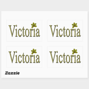 Golden Flecks Victoria Name Design, Sticker