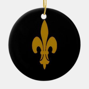 Golden Fleur De Lis Ceramic Ornament