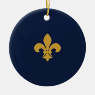 Golden Fleur De Lis Ceramic Ornament