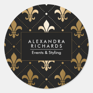 Golden Fleur-de-lis Classic Round Sticker